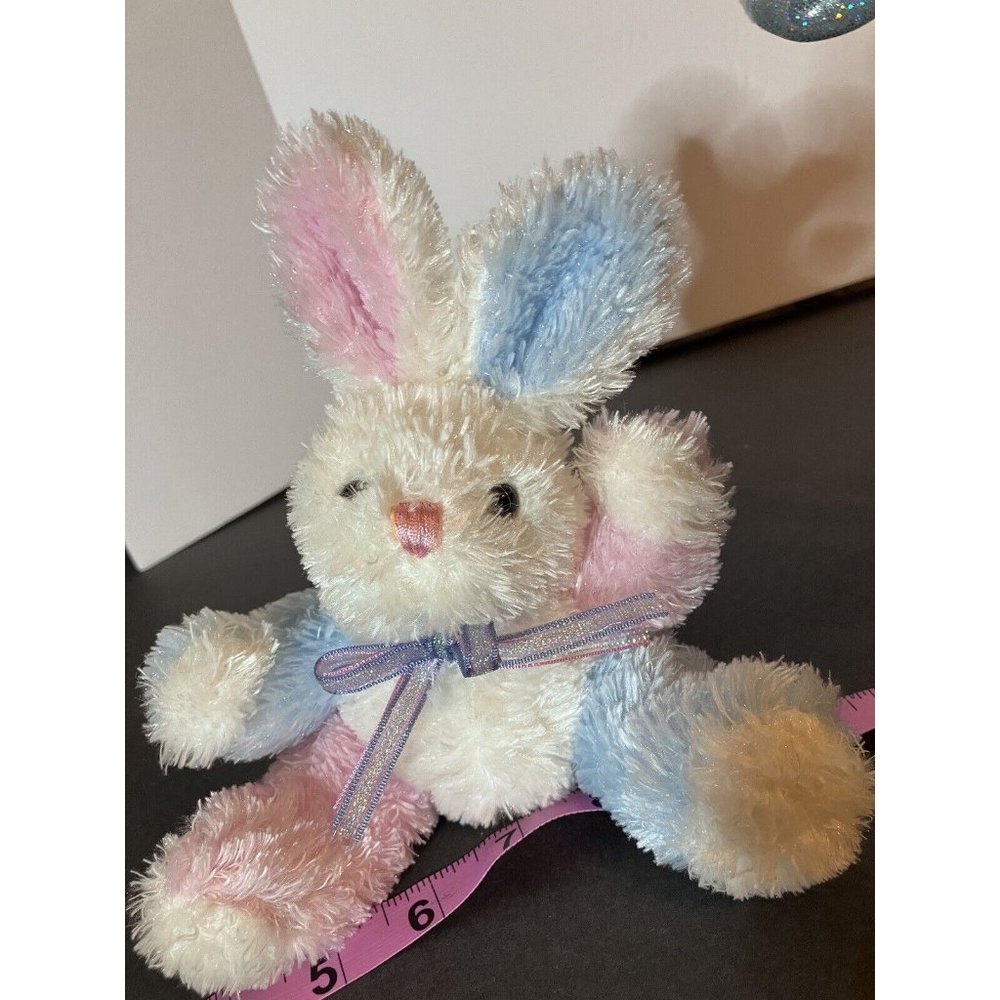 Dan Dee Collector's Choice Bunny Rabbit Plush BABY SMALL 7" pastel color block